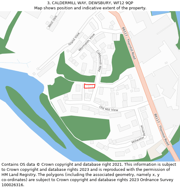 3, CALDERMILL WAY, DEWSBURY, WF12 9QP: Location map and indicative extent of plot