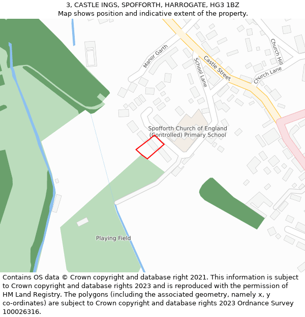 3, CASTLE INGS, SPOFFORTH, HARROGATE, HG3 1BZ: Location map and indicative extent of plot