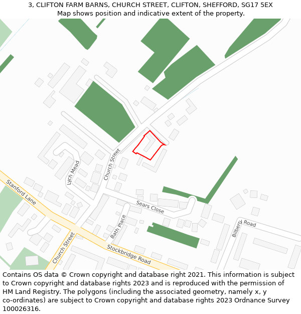 3, CLIFTON FARM BARNS, CHURCH STREET, CLIFTON, SHEFFORD, SG17 5EX: Location map and indicative extent of plot