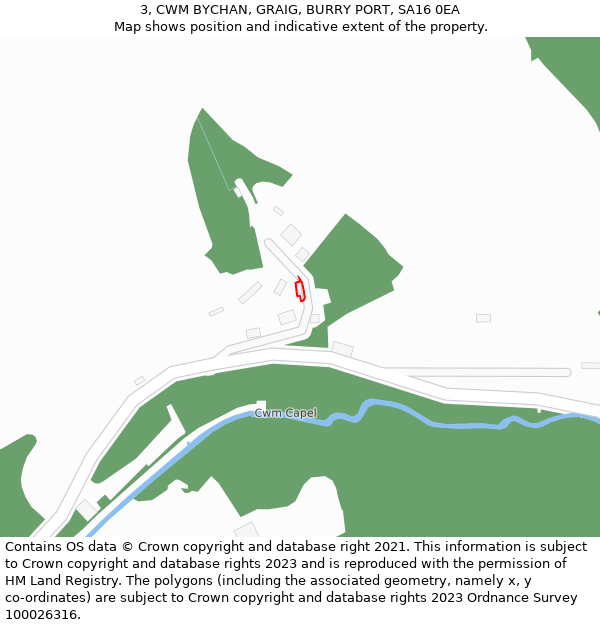 3, CWM BYCHAN, GRAIG, BURRY PORT, SA16 0EA: Location map and indicative extent of plot