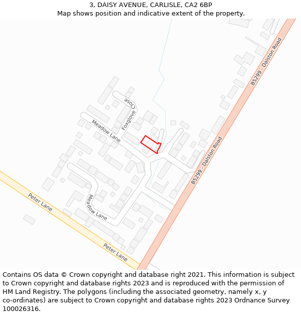 3, DAISY AVENUE, CARLISLE, CA2 6BP: Location map and indicative extent of plot