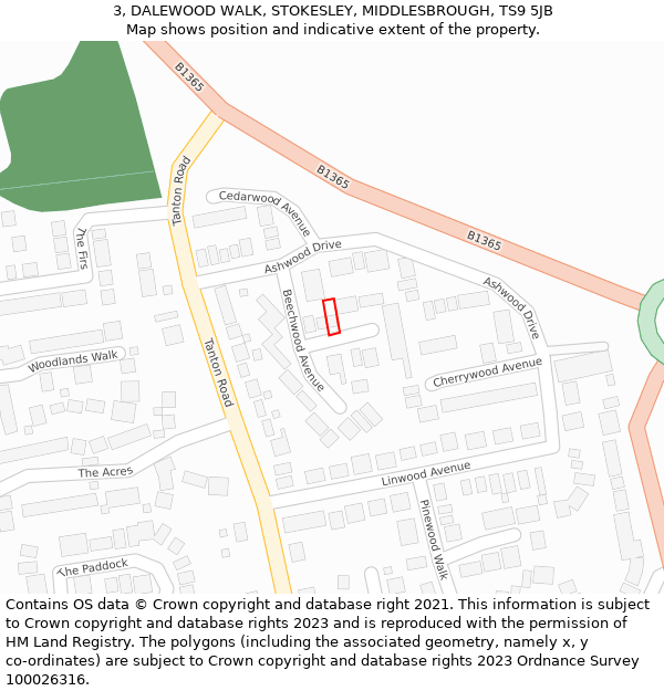 3, DALEWOOD WALK, STOKESLEY, MIDDLESBROUGH, TS9 5JB: Location map and indicative extent of plot