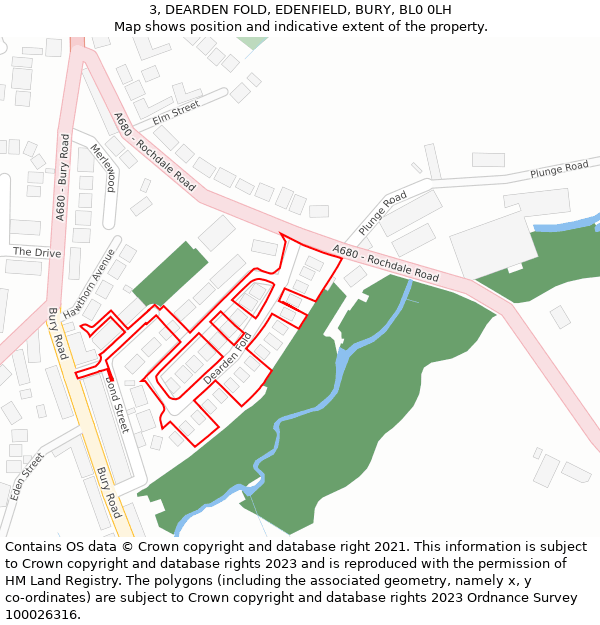 3, DEARDEN FOLD, EDENFIELD, BURY, BL0 0LH: Location map and indicative extent of plot