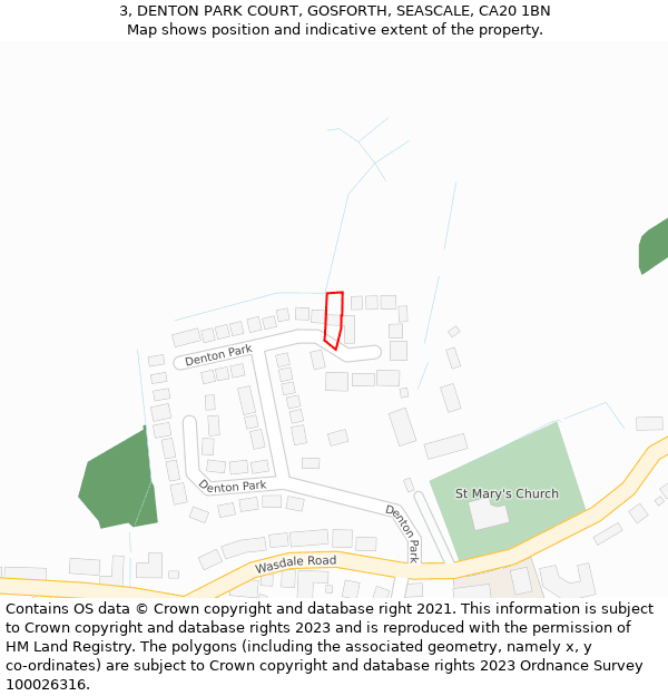 3, DENTON PARK COURT, GOSFORTH, SEASCALE, CA20 1BN: Location map and indicative extent of plot