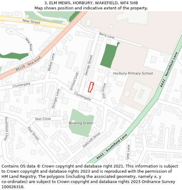 3, ELM MEWS, HORBURY, WAKEFIELD, WF4 5HB: Location map and indicative extent of plot