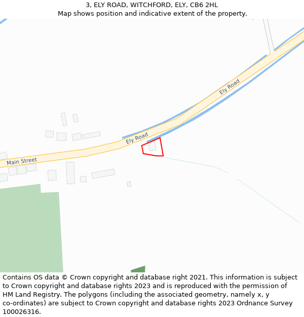 3, ELY ROAD, WITCHFORD, ELY, CB6 2HL: Location map and indicative extent of plot