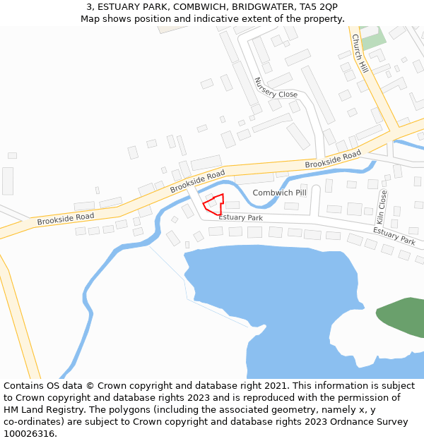 3, ESTUARY PARK, COMBWICH, BRIDGWATER, TA5 2QP: Location map and indicative extent of plot