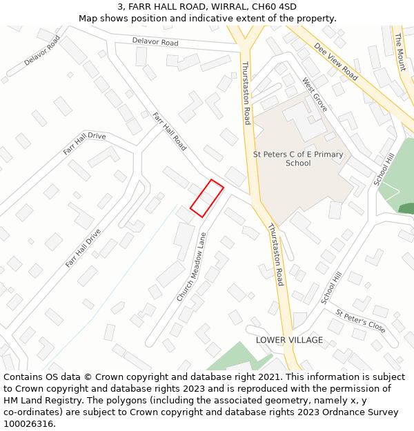 3, FARR HALL ROAD, WIRRAL, CH60 4SD: Location map and indicative extent of plot