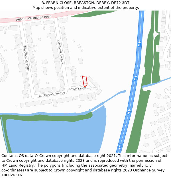 3, FEARN CLOSE, BREASTON, DERBY, DE72 3DT: Location map and indicative extent of plot