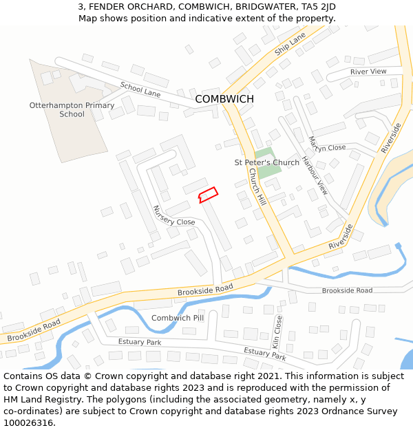 3, FENDER ORCHARD, COMBWICH, BRIDGWATER, TA5 2JD: Location map and indicative extent of plot