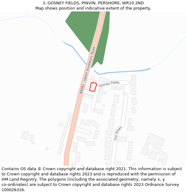 3, GOSNEY FIELDS, PINVIN, PERSHORE, WR10 2ND: Location map and indicative extent of plot