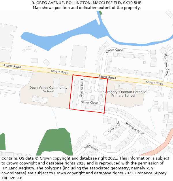 3, GREG AVENUE, BOLLINGTON, MACCLESFIELD, SK10 5HR: Location map and indicative extent of plot