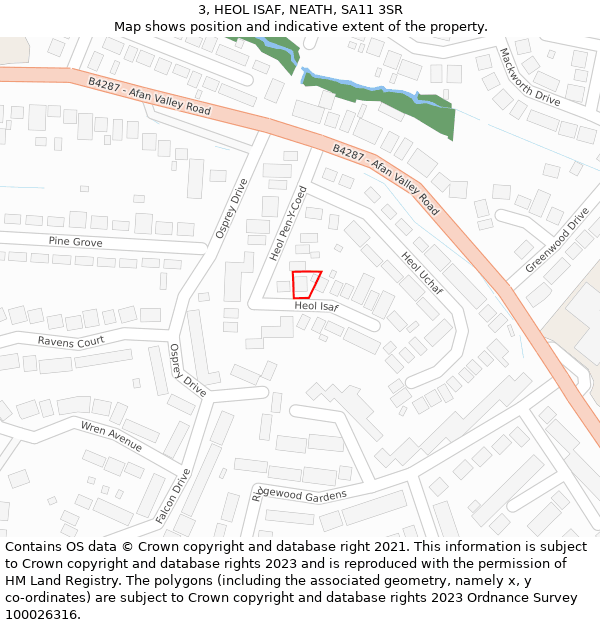 3, HEOL ISAF, NEATH, SA11 3SR: Location map and indicative extent of plot