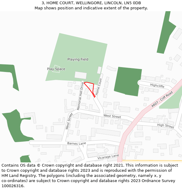 3, HOME COURT, WELLINGORE, LINCOLN, LN5 0DB: Location map and indicative extent of plot