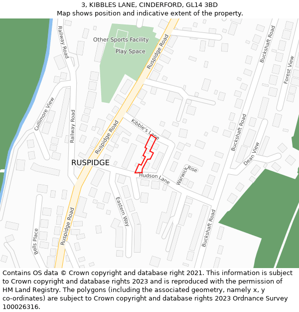 3, KIBBLES LANE, CINDERFORD, GL14 3BD: Location map and indicative extent of plot