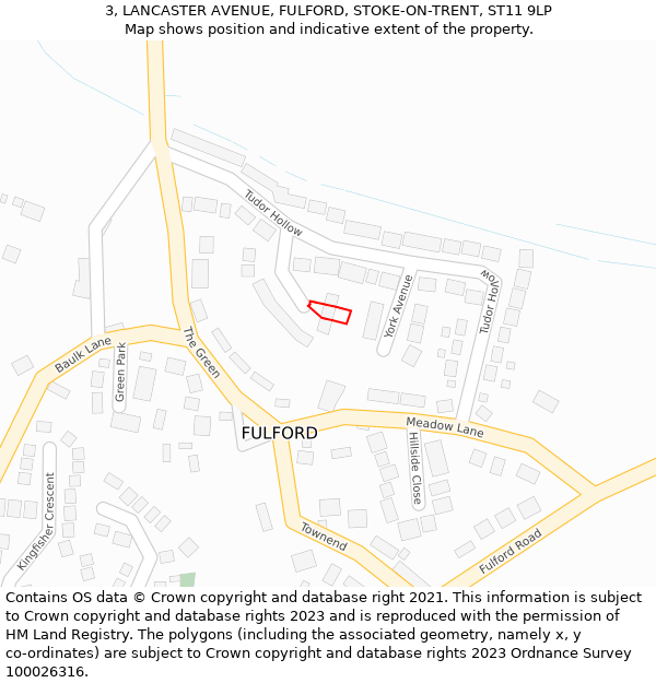 3, LANCASTER AVENUE, FULFORD, STOKE-ON-TRENT, ST11 9LP: Location map and indicative extent of plot