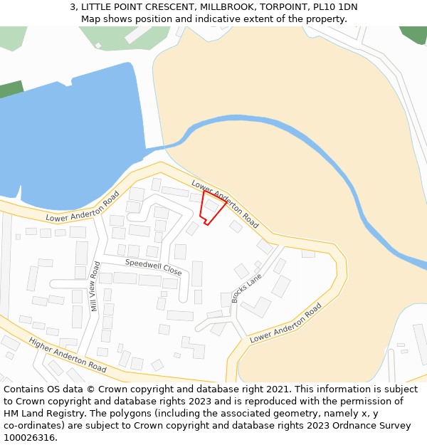 3, LITTLE POINT CRESCENT, MILLBROOK, TORPOINT, PL10 1DN: Location map and indicative extent of plot