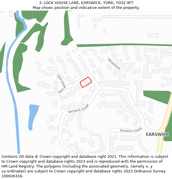 3, LOCK HOUSE LANE, EARSWICK, YORK, YO32 9FT: Location map and indicative extent of plot