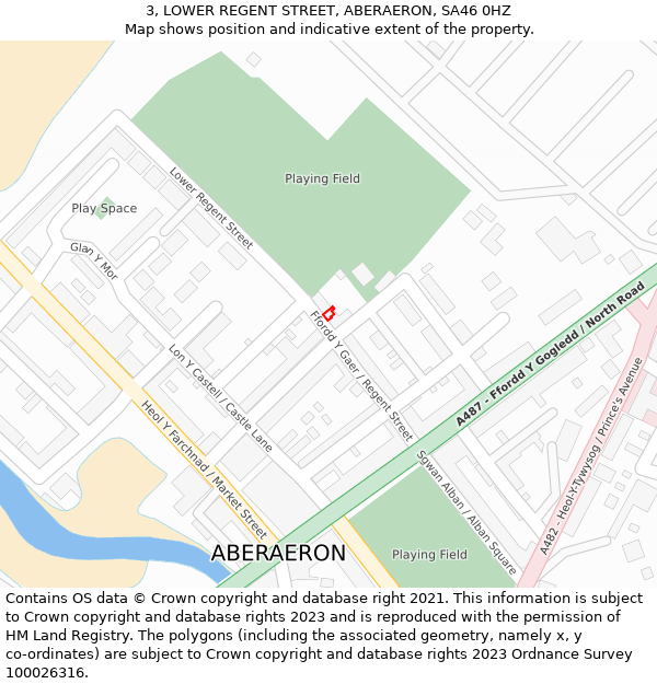 3, LOWER REGENT STREET, ABERAERON, SA46 0HZ: Location map and indicative extent of plot