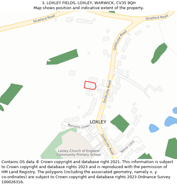 3, LOXLEY FIELDS, LOXLEY, WARWICK, CV35 9QH: Location map and indicative extent of plot