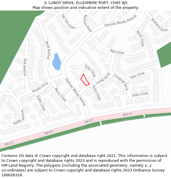 3, LUNDY DRIVE, ELLESMERE PORT, CH65 9JS: Location map and indicative extent of plot