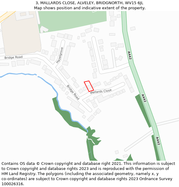 3, MALLARDS CLOSE, ALVELEY, BRIDGNORTH, WV15 6JL: Location map and indicative extent of plot