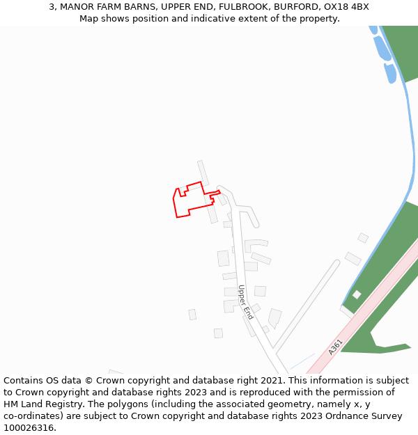 3, MANOR FARM BARNS, UPPER END, FULBROOK, BURFORD, OX18 4BX: Location map and indicative extent of plot