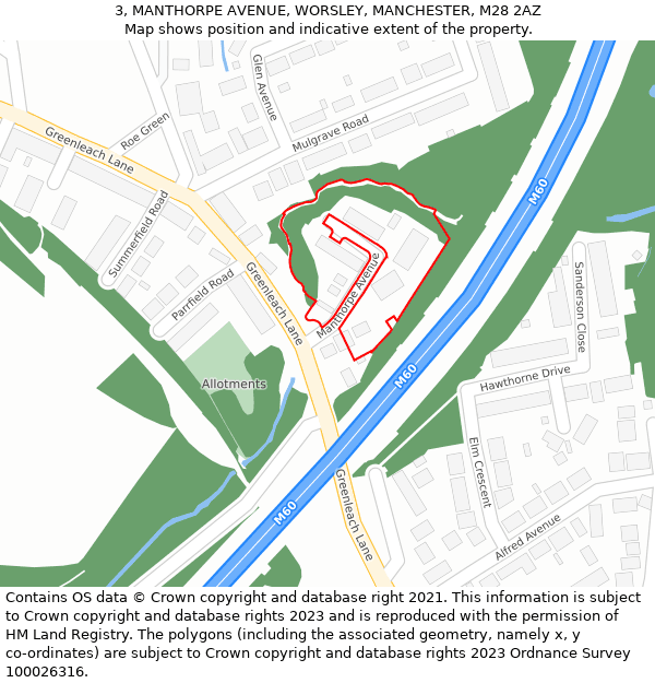 3, MANTHORPE AVENUE, WORSLEY, MANCHESTER, M28 2AZ: Location map and indicative extent of plot