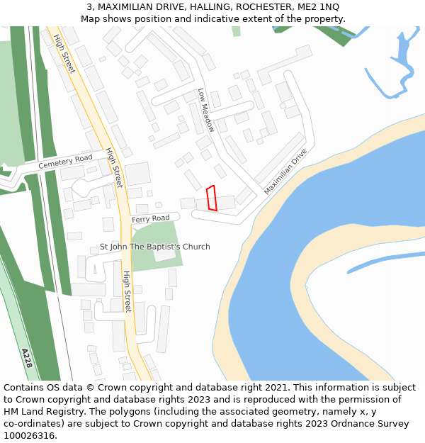 3, MAXIMILIAN DRIVE, HALLING, ROCHESTER, ME2 1NQ: Location map and indicative extent of plot