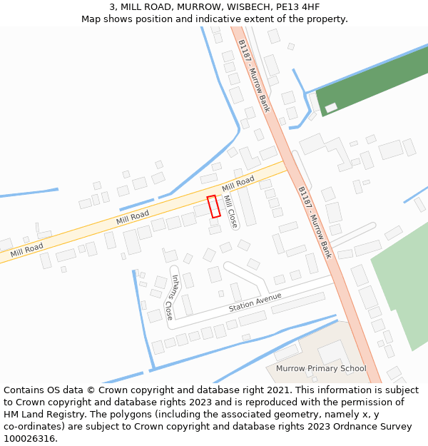 3, MILL ROAD, MURROW, WISBECH, PE13 4HF: Location map and indicative extent of plot