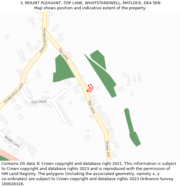 3, MOUNT PLEASANT, TOP LANE, WHATSTANDWELL, MATLOCK, DE4 5EN: Location map and indicative extent of plot