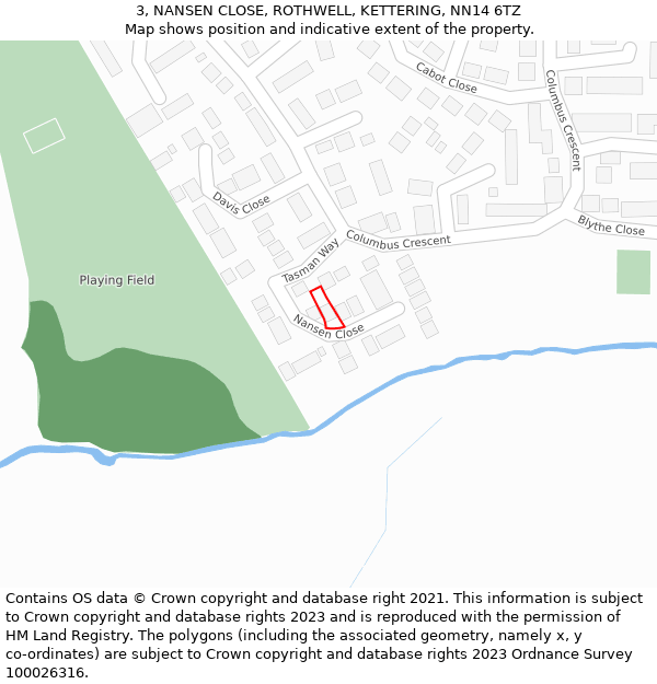3, NANSEN CLOSE, ROTHWELL, KETTERING, NN14 6TZ: Location map and indicative extent of plot