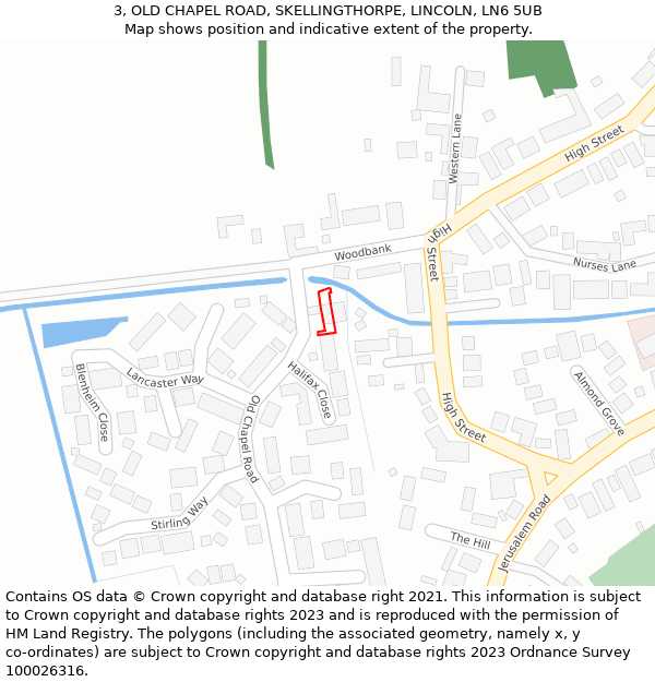 3, OLD CHAPEL ROAD, SKELLINGTHORPE, LINCOLN, LN6 5UB: Location map and indicative extent of plot