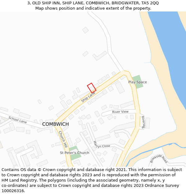 3, OLD SHIP INN, SHIP LANE, COMBWICH, BRIDGWATER, TA5 2QQ: Location map and indicative extent of plot