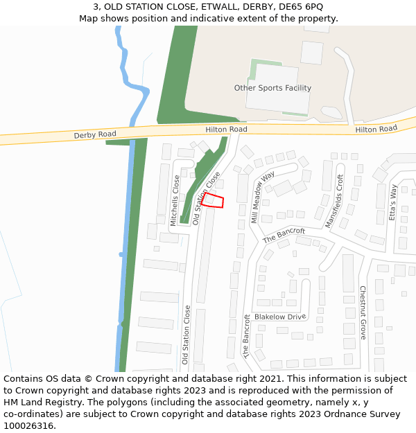 3, OLD STATION CLOSE, ETWALL, DERBY, DE65 6PQ: Location map and indicative extent of plot