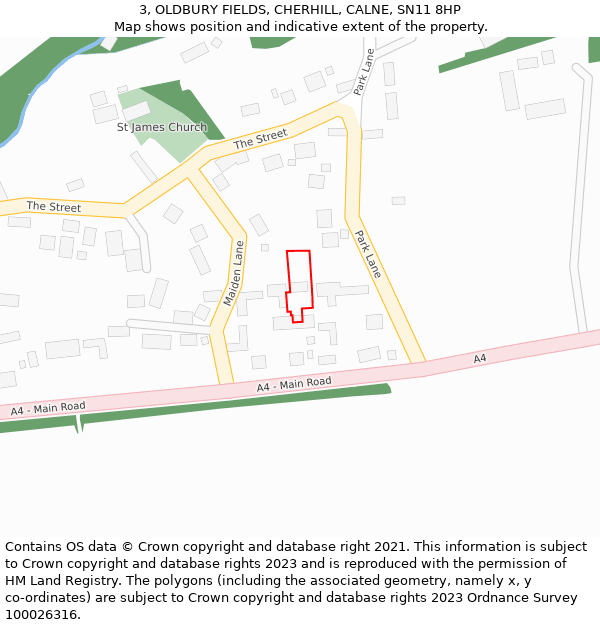3, OLDBURY FIELDS, CHERHILL, CALNE, SN11 8HP: Location map and indicative extent of plot