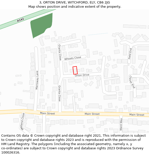 3, ORTON DRIVE, WITCHFORD, ELY, CB6 2JG: Location map and indicative extent of plot