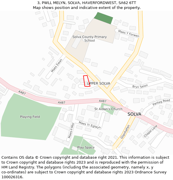 3, PWLL MELYN, SOLVA, HAVERFORDWEST, SA62 6TT: Location map and indicative extent of plot