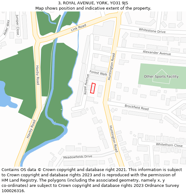 3, ROYAL AVENUE, YORK, YO31 9JS: Location map and indicative extent of plot