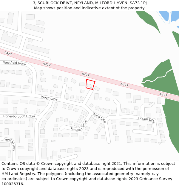 3, SCURLOCK DRIVE, NEYLAND, MILFORD HAVEN, SA73 1PJ: Location map and indicative extent of plot