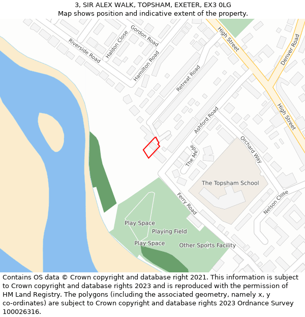 3, SIR ALEX WALK, TOPSHAM, EXETER, EX3 0LG: Location map and indicative extent of plot