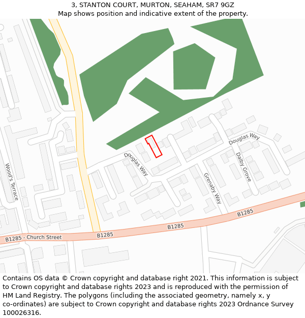 3, STANTON COURT, MURTON, SEAHAM, SR7 9GZ: Location map and indicative extent of plot