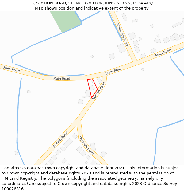 3, STATION ROAD, CLENCHWARTON, KING'S LYNN, PE34 4DQ: Location map and indicative extent of plot