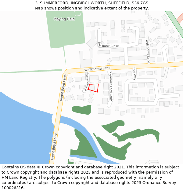 3, SUMMERFORD, INGBIRCHWORTH, SHEFFIELD, S36 7GS: Location map and indicative extent of plot