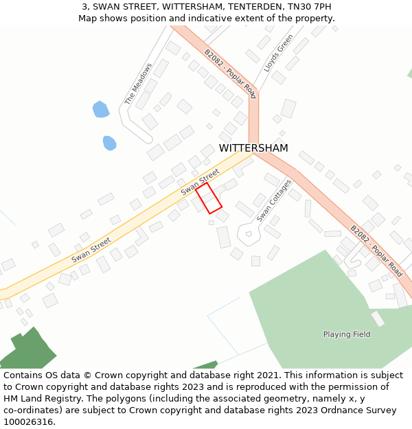 3, SWAN STREET, WITTERSHAM, TENTERDEN, TN30 7PH: Location map and indicative extent of plot