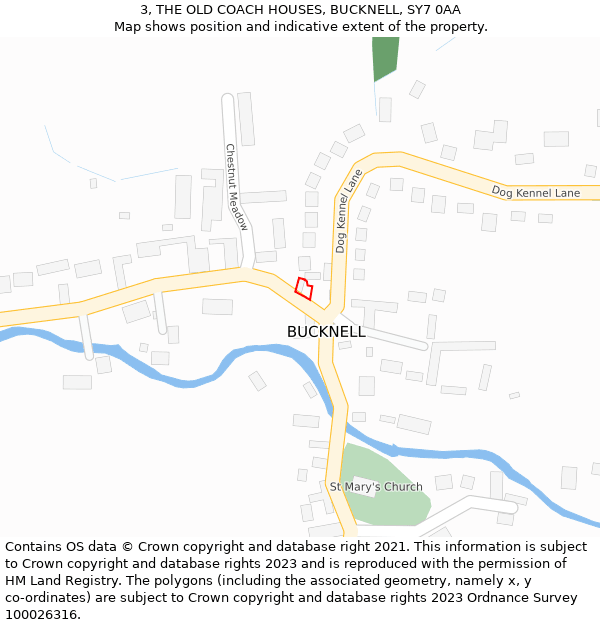 3, THE OLD COACH HOUSES, BUCKNELL, SY7 0AA: Location map and indicative extent of plot