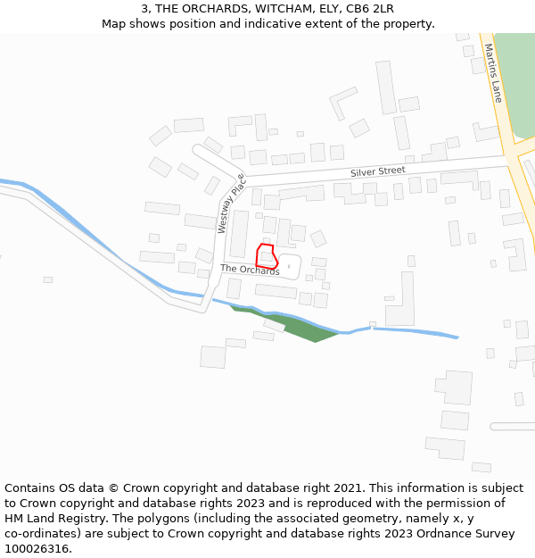 3, THE ORCHARDS, WITCHAM, ELY, CB6 2LR: Location map and indicative extent of plot