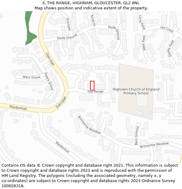 3, THE RANGE, HIGHNAM, GLOUCESTER, GL2 8NL: Location map and indicative extent of plot