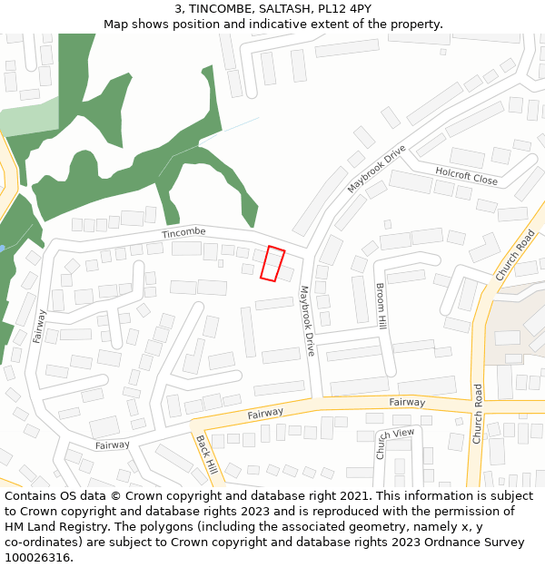 3, TINCOMBE, SALTASH, PL12 4PY: Location map and indicative extent of plot