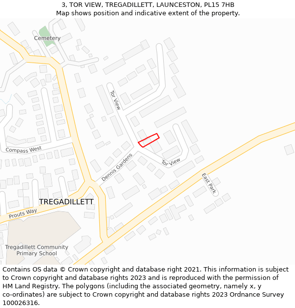 3, TOR VIEW, TREGADILLETT, LAUNCESTON, PL15 7HB: Location map and indicative extent of plot